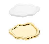 JSGHGDF Confezione da 2 piatti in ceramica perfetti per decorazioni creative, applicazioni e fotografia di influencer, con varietà di colori, piatto portatile dal design unico