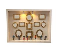 JSGHGDF Diys Minis Musei Silhouetted Box Frame Set Personalizza Memoria Famiglia San Valentino Display Personalizza Fai da te Photo Memory Display Case