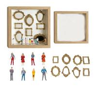 JSGHGDF Diys Minis Musei Silhouetted Box, Shadows Frame Display Case, Personalizza le ombre fotografiche con statuetta Personalizza il fai da te Photo Memory Case