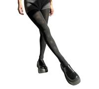 JSGHGDF Elegante Collant Dimagrante con Motivo Argyle Morbido in Cotone per Donna, Intimo, Collant Opaco con Piedino, Leggings a Motivo per Donna, Nero , Taglia unica