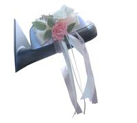 JSGHGDF Eleganti decorazioni floreali a specchio per auto, per anniversari, compleanni, matrimoni, fiori in poliestere