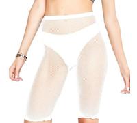 JSGHGDF Fishnets Biker Shorts Elastico Vita Alta Vedere Attraverso Mesh Leggings Per Le Donne Bikini Fondo Copertura Up Calze A Rete Donne Vedere Attraverso Pantaloni A Rete Trasparente Leggings, Rete