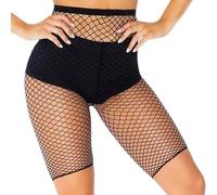 JSGHGDF Fishnets Biker Shorts Elastico Vita Alta Vedere Attraverso Mesh Leggings Per Le Donne Bikini Fondo Copertura Up Calze A Rete Donne Vedere Attraverso Pantaloni A Rete Trasparente Leggings, A