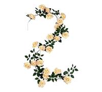 JSGHGDF Ghirlanda decorativa con rose rampicanti, 1,5 m, effetto seta | Festone floreale artificiale per sfondo da parete da tavolo per feste in casa styling disposizione di accenti