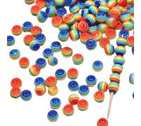 JSGHGDF Perline in vetro a strisce pastello per la creazione di gioielli fatti a mano e kit per la casa