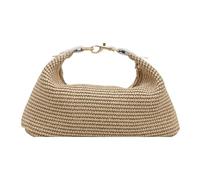 JSGHGDF Pierogi - Borsa a tracolla in paglia modellata triplice copia con accesso scorrevole scorrevole, eccellente per escursioni, shopping, borsa a tracolla sottile, bianco
