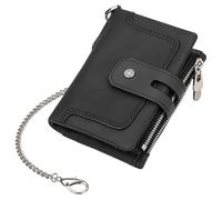 JSGHGDF Portafoglio da uomo compatto in pelle PU con blocco borse multifunzione tasche per il cambiamento per lavoro e viaggi, Nero