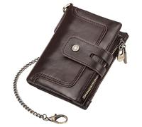JSGHGDF Portafoglio da uomo compatto in pelle PU con blocco borse multifunzione tasche per il cambiamento per lavoro e viaggi, Colore caffè.