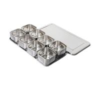 JSGHGDF Robusta scatola per condimenti in acciaio inossidabile 6/8 scomparti scomparti per estratti facili barattoli di spezie per casa bar organizzatori da cucina scatola di condimento da cucina