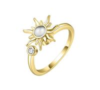 JSGHGDF Rotanti Fidgets Anelli Girasoli Design Regolabile Gioielli in Rame per Ansia Sollievo Donne Stress Riduzione Accessorio Stress Relief Gioielli, One Size, come descritto, come descritto
