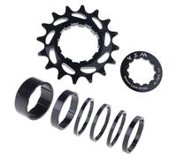 JSGHGDF Set di conversione a velocità singola 16T 18T con anelli di bloccaggio distanziatori per più biciclette Set di conversione singola