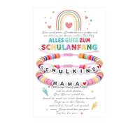 JSGHGDF Set per ragazze, regolabile, in ceramica, per madre e figlia, gioielli coordinati con biglietti incoraggianti, idea regalo per la scuola, Misura unica, come descritto