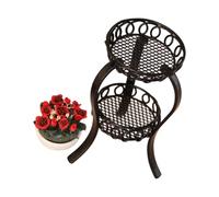 JSGHGDF Supporto per fiori in ferro a due livelli con design salvaspazio per case delle bambole in miniatura che fornisce più spazio per esporre i fiori