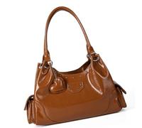 JSGHGDF Trendy Love Handle Design Borsa a tracolla Korean Motorcycle Estetica Cuoio DELL'UNITÀ di elaborazione Costruzione Pratica Interno Spazioso Casual O Prom Outfit, Marrone