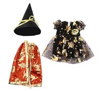 JSGHGDF Vestito da mago per Halloween, 45,7 cm, per bambole, vestito da strega, accessorio per bambole per ragazze