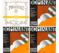 Jsi speciale 4/4 Violin string set: Gold Label loop-end e & dominante a, D, E G Strings - Medium gauge