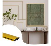 JSIWOTH 16M Modanatura Adesiva per Pareti, Oro Nastro di Decorazione Flessibili per Porte, Finestre, Specchi, Pareti, Pavimenti, Piastrelle, e Bordi (LARG.:1 cm, ÉP.:0,25 cm)