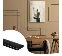 JSIWOTH 8M Modanatura Adesiva per Pareti, NeroNastro di Decorazione Flessibili per Porte, Finestre, Specchi, Pareti, Pavimenti, Piastrelle, e Bordi (LARG.:1 cm, ÉP.:0,25 cm)