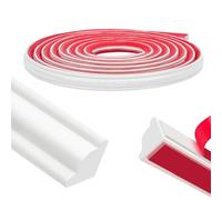 JSIWOTH Boiserie Adesiva per Pareti 2,5m - Profilo Angolare PVC e Cornice Polistirolo, Modanatura Autoadesiva per Soffitti e Pareti, Verniciabile & Fai-da-te (12x9mm)