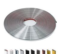 JSIWOTH Modanatura Adesiva per Pareti, Nastro di Decorazione Auto-Adesivo per Porte, Finestre, Specchi Flessibili, Pareti, Soffitti, Pavimenti, Armadi, Piastrelle, e Bordi, 1cm x 16M, Argento