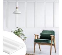 JSIWOTH Modanatura Parete Autoadesiva 6M x 2.3cm - Bordatura 3D per Decorazione Casa, Protezione Pareti & Fai da Te - Cornice Specchio Flessibile, Profilo Porte Armadio (Bianco)
