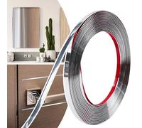 JSIWOTH Modanature decorative autoadesive per porte, finestre, cornici a specchio, pareti, soffitti, pavimenti, piastrelle, argento lucido, 0,64 cm x 6 m