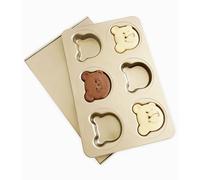 JSJMOFA Teglie per Muffin a Forma di Orso, 6 Cavità Antiaderenti Stampo per Muffin con Coperchio, Teglie Muffins Cuocere Cupcake, Muffins, Panini Hamburger, Biscotti