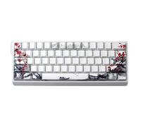 JSJTKeys Keycap bianco a tema Plum Blossom, tasti traslucidi stampati lateralmente, 74 tasti Cherry Profile Keycap set adatto per switch Cherry MX 60/61/65/67/68 tastiere meccaniche (solo cappucci)