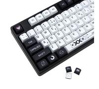JSJTKeys Keycap bianco e nero 129 tasti layout UK keycap XDA profilo a tema keycap PBT Keycap set adatto per Cherry MX Switch tastiere meccaniche tappi