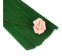 JSKWIKE 100 PCS Steli per Fiori Filo per Fiori di Colore Verde,Gambo Floreale Filo per Composizioni Floreali Fiori Fioristi Decorativi Stelo Filo 30CM 22#