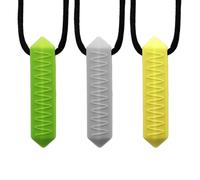 JSKWIKE 3 Pcs Collana per Masticare il Pastello Sensoriale Migliori Strumenti per l'Autismo Durevoli e forti Giocattoli Masticabili in Silicone Ciondolo per Masticare per Ragazzi e Ragazze