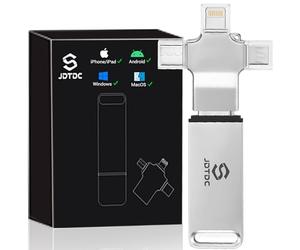 JSL JDTDC 256GB 4-IN-1 Foto-Memoria-Esterna-Stick Per iPhone/iPad/Android/Computer Universale iPhone-Memoria di Backup Automatico per Foto & Video iPhone-Chiavetta-USB-Stick iPhone-Flash-Drive