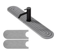 Jsleid Tappetino per Lavello Cucina, Paraspruzzi Lavello Cucina per Lavello in Pietra Diatomite, Tappetino per Rubinetto-Grigio Chiaro, per Piani di Lavoro del Bagno (Grigio Chiaro 60 × 10 × 0,9 cm)