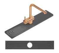 Jsleid Tappetino per Lavello Cucina, Paraspruzzi Lavello Cucina per Lavello in Pietra Diatomite, Tappetino per Rubinetto-Dimensioni Grandi 60 x 10 cm, per Piani di Lavoro del Bagno (Grigio Scuro)