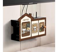 JSLJDM Contenitore in Legno per Router WiFi,Stile carino,Scatola di immagazzinaggio del Router, Mobiletto Portaoggetti,elevata Capacità Di Carico, Soggiorno E Ufficio B 42x12x28cm