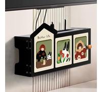 JSLJDM Contenitore in Legno per Router WiFi,Stile carino,Scatola di immagazzinaggio del Router, Mobiletto Portaoggetti,elevata Capacità Di Carico, Soggiorno E Ufficio A 42x12x28cm