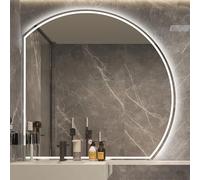 JSLJDM Specchio Bagno Retroilluminato,Specchio da Bagno,Specchio da Bagno Moderno Specchio da Bagno A Semicerchio con Taglio Sinistro/Destro,con Luci Specchio per Il Trucco Retroilluminato A LED