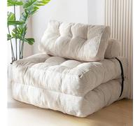 JSLJJBD Divano letto for piccoli spazi, divano senza osso, tessuto in velluto a coste, schiuma ad alta resilienza, nessun montaggio richiesto for soggiorni, camere da letto, piccoli spazi(White)