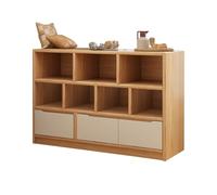 JSLJJBD Libreria Aperta Libreria Bassa in Legno Scaffale Aperto a 3 Livelli Deposito Classificato Mobile Portaoggetti per Soggiorno Camera da Letto Cameretta Natural wood color 120cm