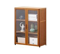 JSLJJBD Libreria Scaffale con Ante Trasparenti Vetrina Espositiva Vetrinetta Scaffale da Soggiorno Vetrine Collezionismo Armadio e Schedario Ufficio per Casa o Ufficio Tea Brown 60cm 3-Tier