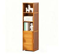 JSLJJBD Libreria Scaffale in Bambù con Porte a Persiane Mobile Armadio Aperto Scaffale Salvaspazio con Ripiani Regolabili per Camera da Letto Studio Organizzatore p Tea Brown 30cm With Doors - 5-Tier