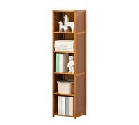 JSLJJBD Libreria Scaffale in Bambù con Porte a Persiane Mobile Armadio Aperto Scaffale Salvaspazio con Ripiani Regolabili per Camera da Letto Studio Organizzator Tea Brown 30cm Without Doors - 5-Tier