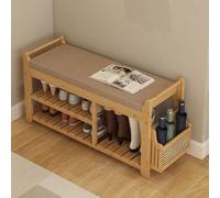 JSLJJBD Panca portascarpe con contenitore for ingresso, con cuscino e porta-ombrellone, 100x30x49 cm, for ingresso, corridoio, soggiorno e camera da letto(Wood)