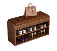 JSLJJBD Panca portascarpe con contenitore, scarpiera for ingresso, panca portascarpe a 2/3 ripiani con cuscino, salvaspazio for corridoi, soggiorni e ingressi(Brown,2F 60x42x24cm)