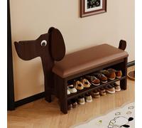 JSLJJBD Panca portascarpe da ingresso, a forma di cucciolo, a 2 ripiani, con cuscino morbido, adatta for corridoio, soggiorno e camera da letto.(100cm/39.4in)
