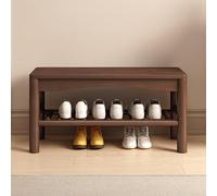 JSLJJBD Panche for scarpe in legno massello, panca for ingresso con vano portascarpe, facile da pulire, salvaspazio, adatta for ingressi, corridoi, soggiorni e camere da letto.(Walnut,45cm)