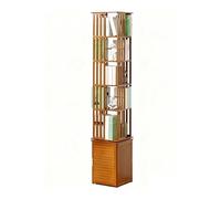 JSLJJBD Scaffale per Libri Girevole A 360° Libreria Angolare in Bambù Scaffali per Libri con Reggilibri Staccabili Scaffale da Espositore per Casa Ufficio Tea Brown 7-Tier