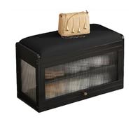 JSLJJBD Sgabello portascarpe in bambù, panca portascarpe con cuscino, salvaspazio, coperchio ribaltabile for ingresso, corridoio, soggiorno e camera da letto(Black,70cm)