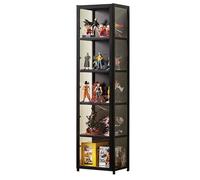 JSLJJBD Vetrina in Acrilico Vetrinetta Soggiorno Libreria con Ante Design A Doppia Porta, Trasparente su Tre Lati, Forte capacità Portante, Adatto A Vari Contenitori Domestici 42x33x161cm Black