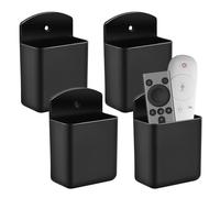 JSMTKJ 4 Pezzi Scatole Portaoggetti Autoadesive Montate a Parete Scatola di Immagazzinamento del Telecomando Porta Telecomando Autoadesivo per Telecomando, Matita